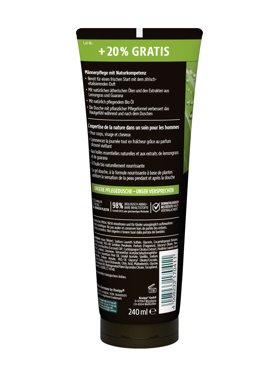 3in1 Dusche Startklar + 20% gratis - R&uuml;ckansicht