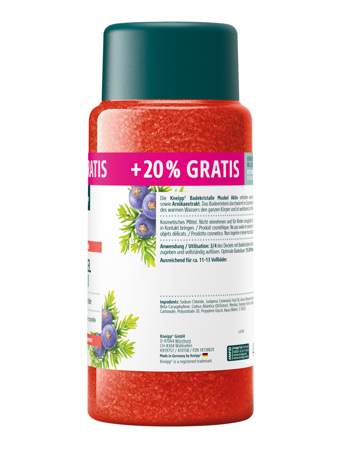 Badekristalle Muskel Aktiv + 20% gratis - Rechte Ansicht