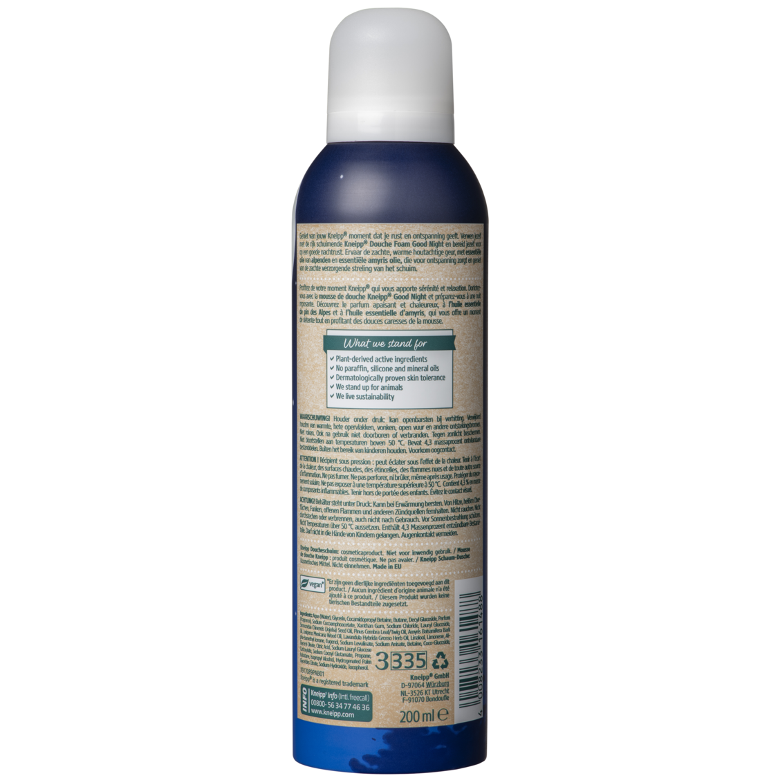 Schaum-Dusche Good Night - R&uuml;ckansicht