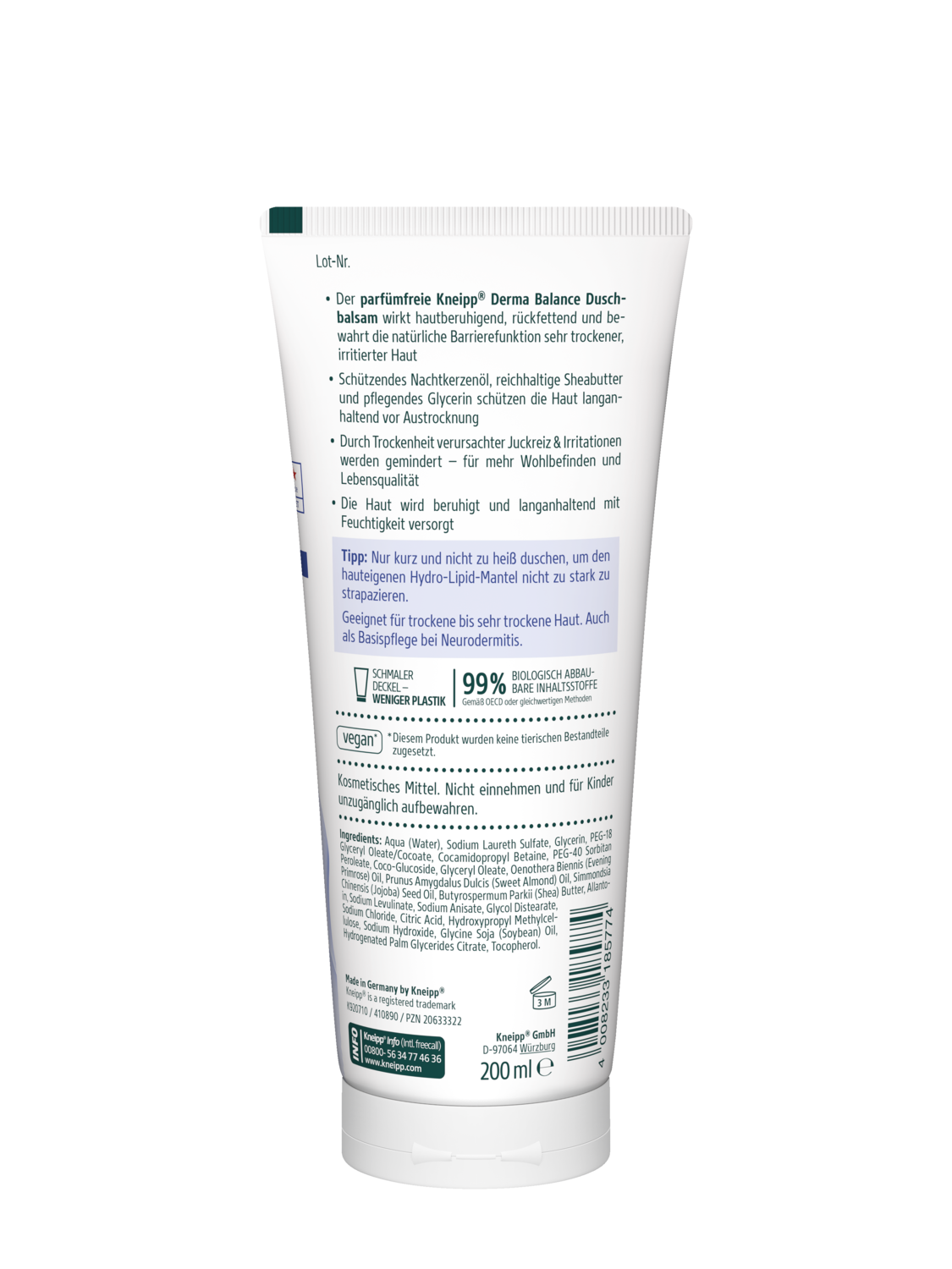 Kneipp Derma Balance Beruhigender Duschbalsam - R&uuml;ckansicht