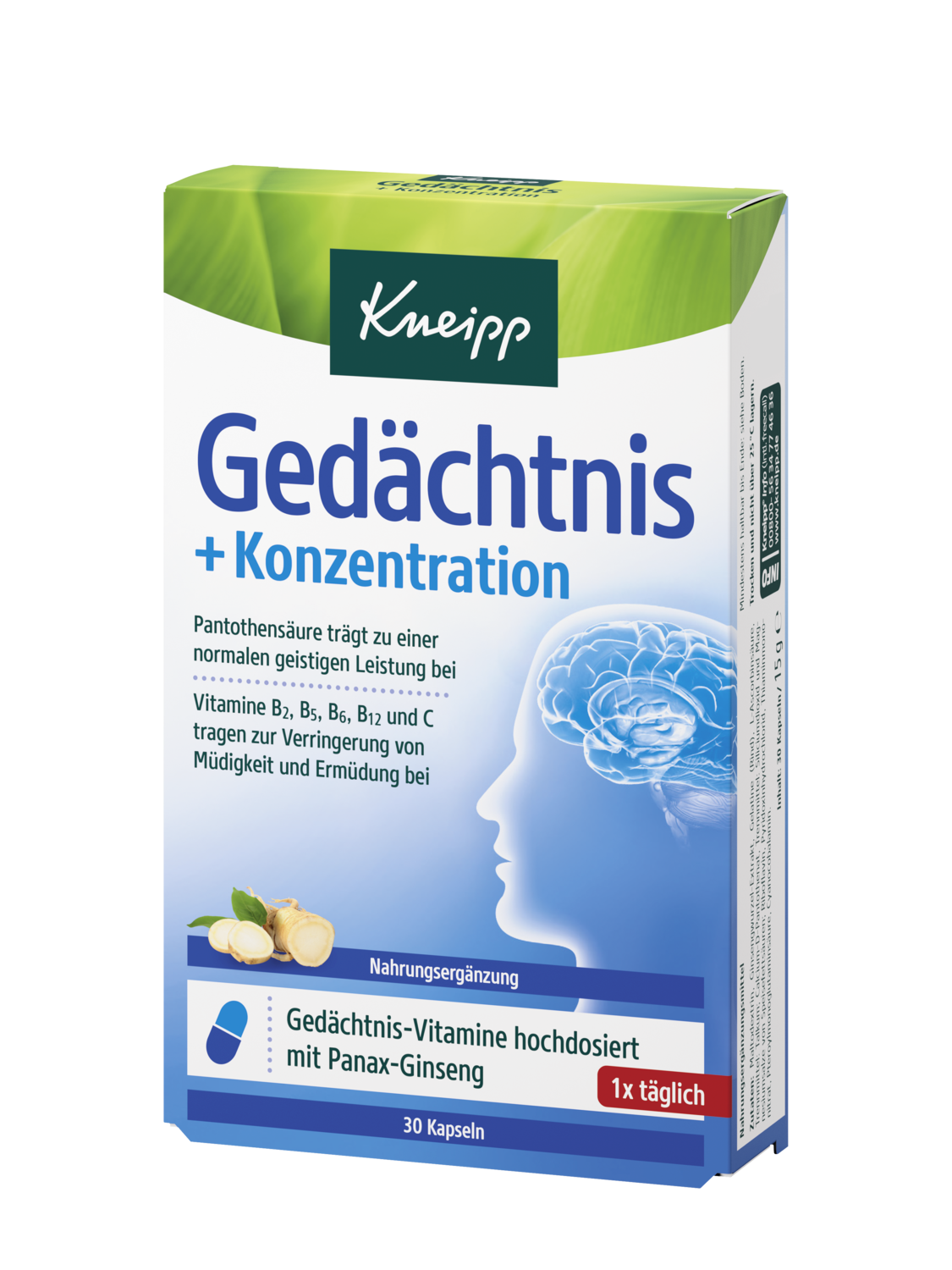 Kneipp Ged&auml;chtnis + Konzentration 30Stk - Vorderansicht