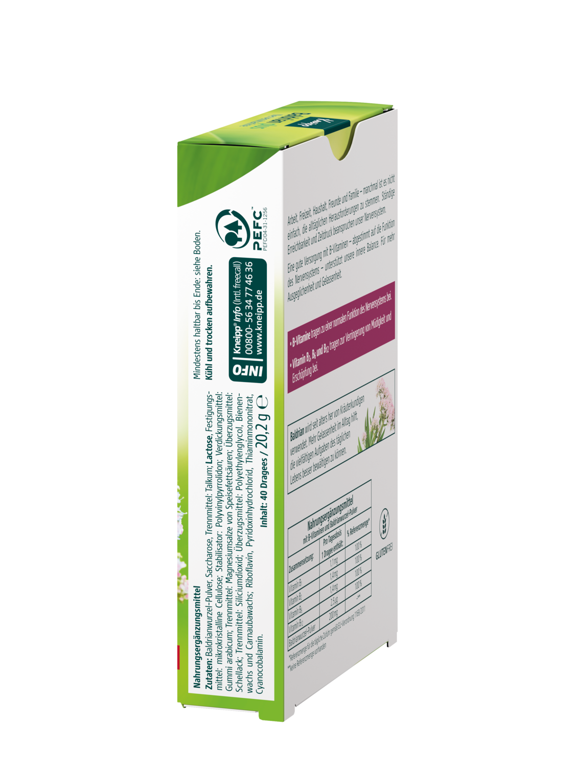 Kneipp Baldrian Plus Nervenvitamine 40STK - Linke Ansicht