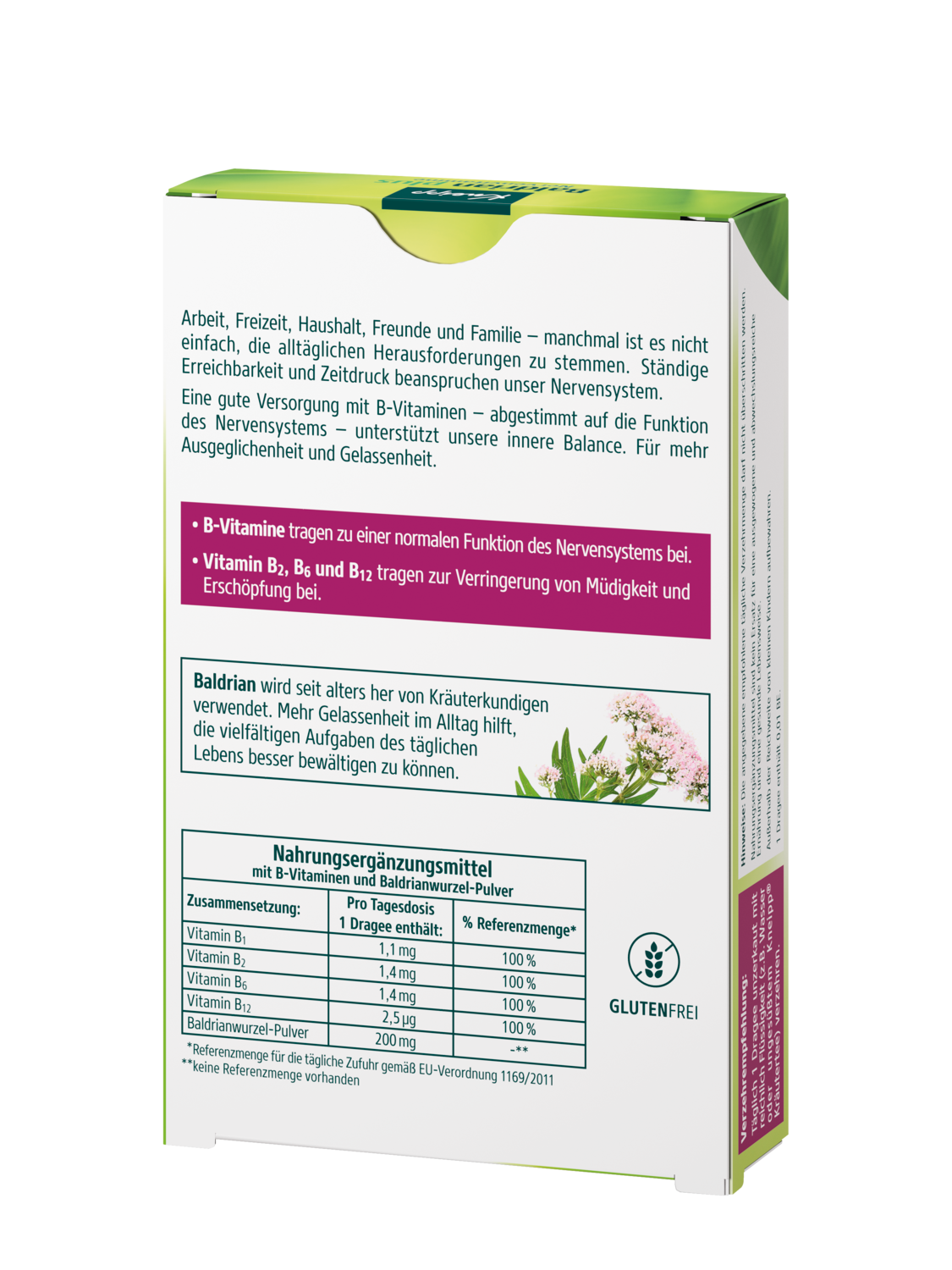 Kneipp Baldrian Plus Nervenvitamine 40STK - R&uuml;ckansicht
