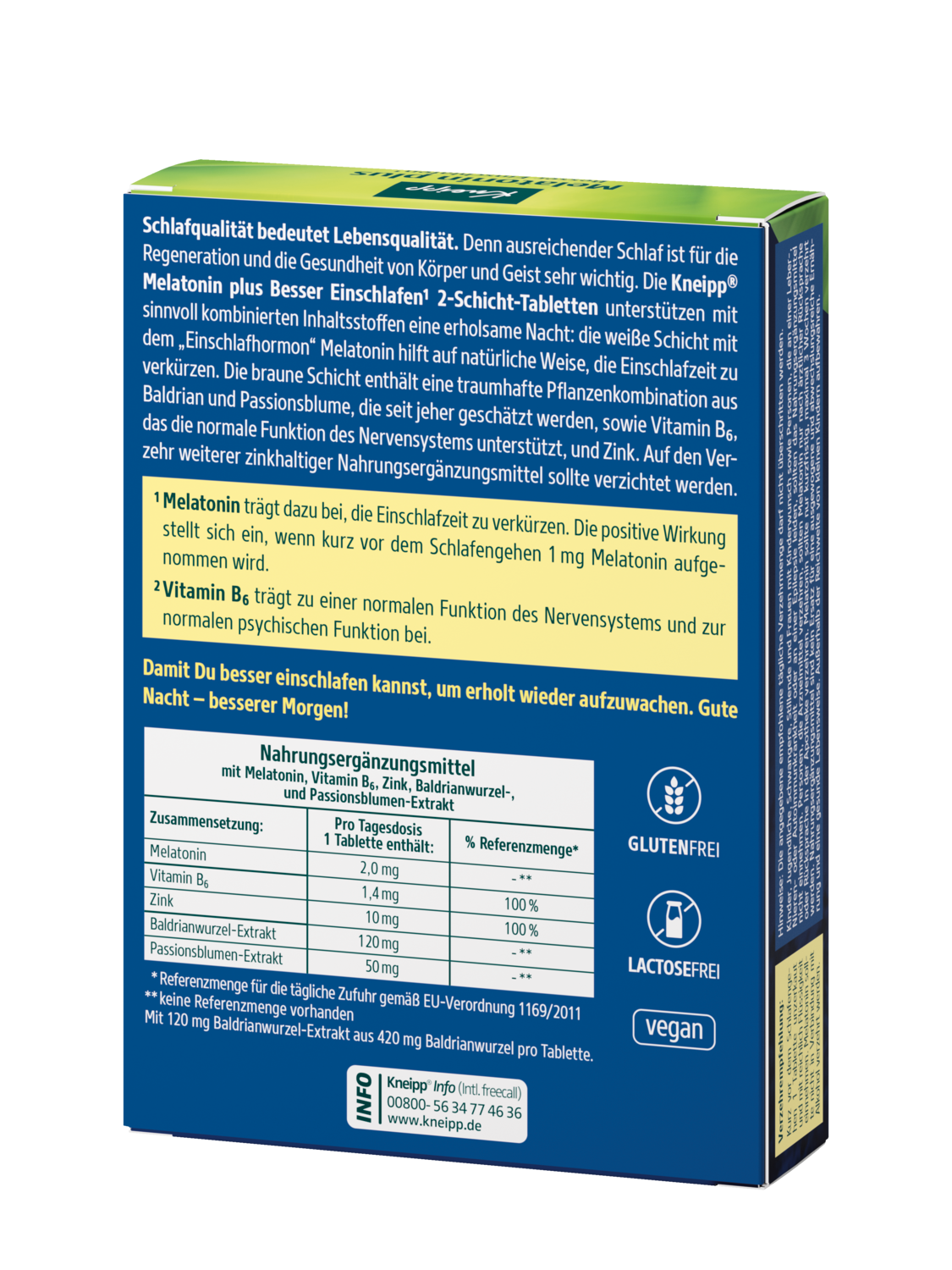 Melatonin plus - besser einschlafen - R&uuml;ckansicht