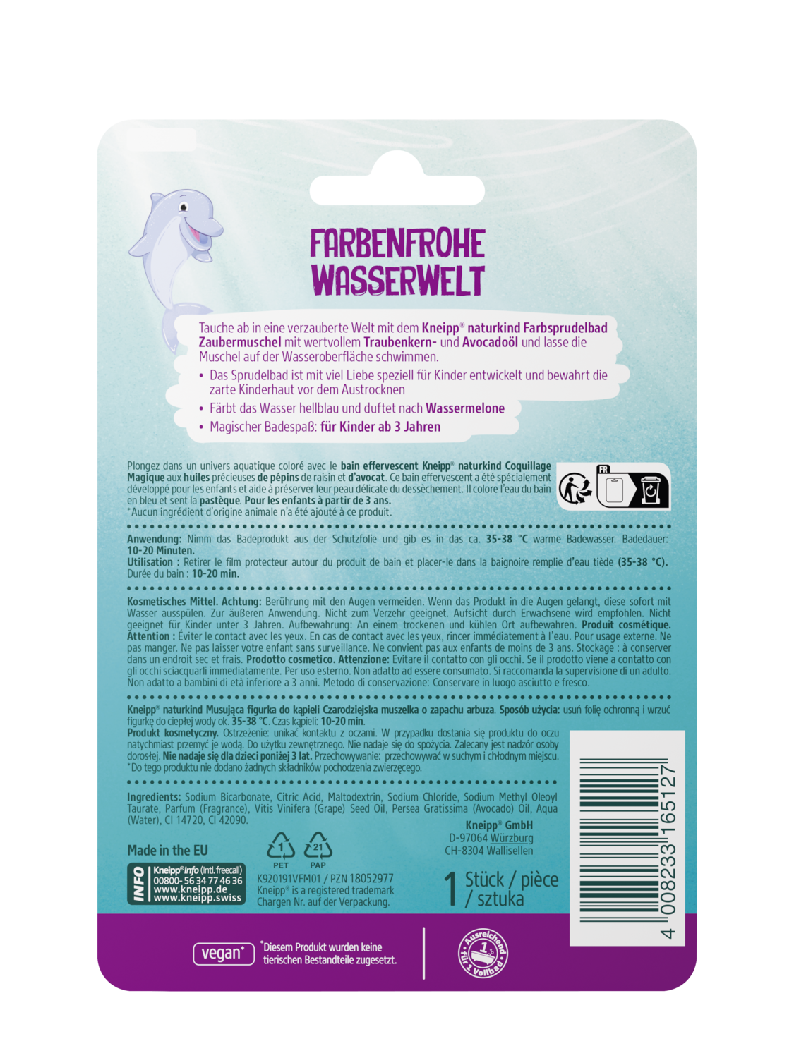 Naturkind Farbsprudelbad Zaubermuschel - R&uuml;ckansicht