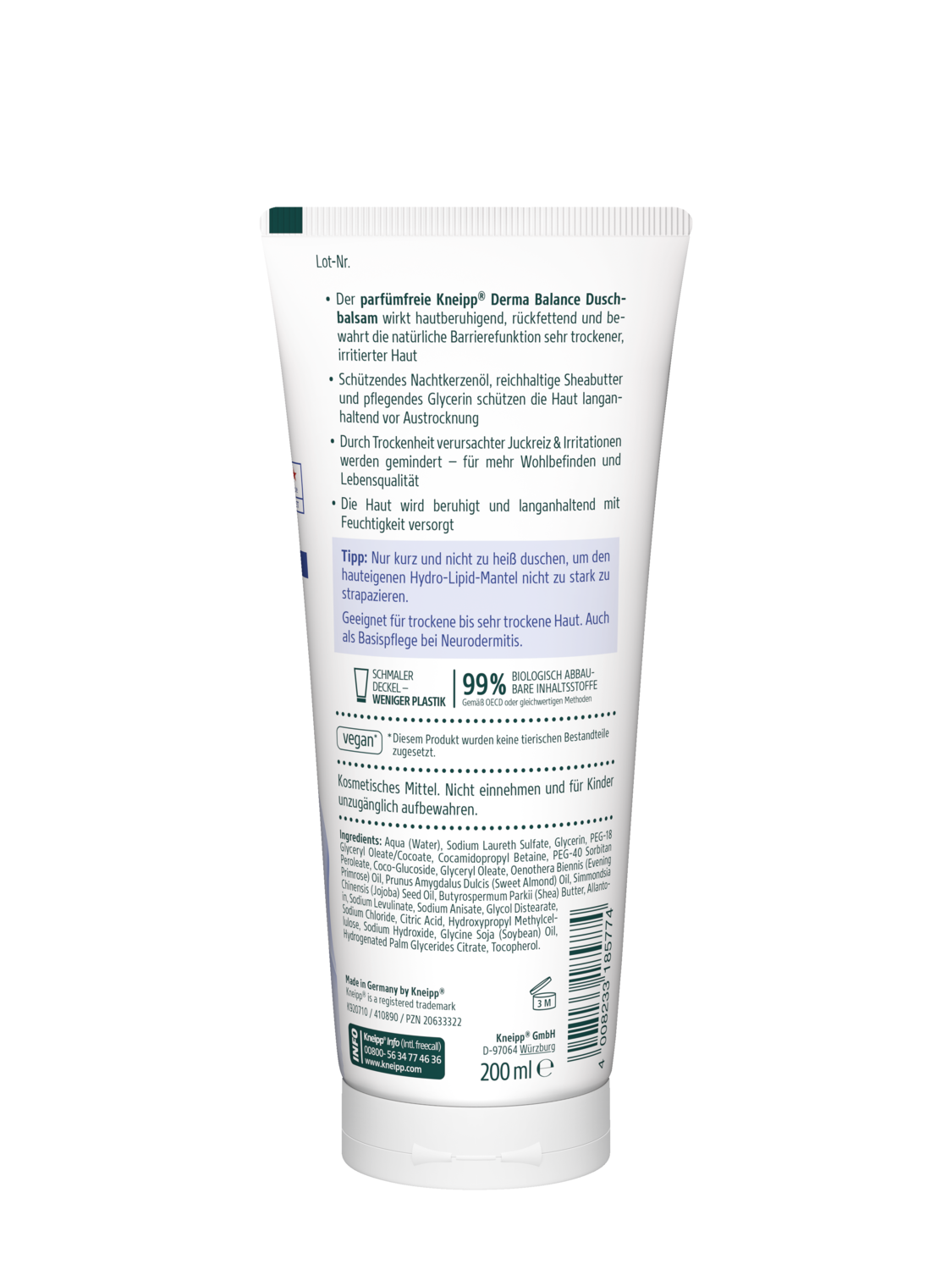 Derma Balance Beruhigender Duschbalsam - R&uuml;ckansicht