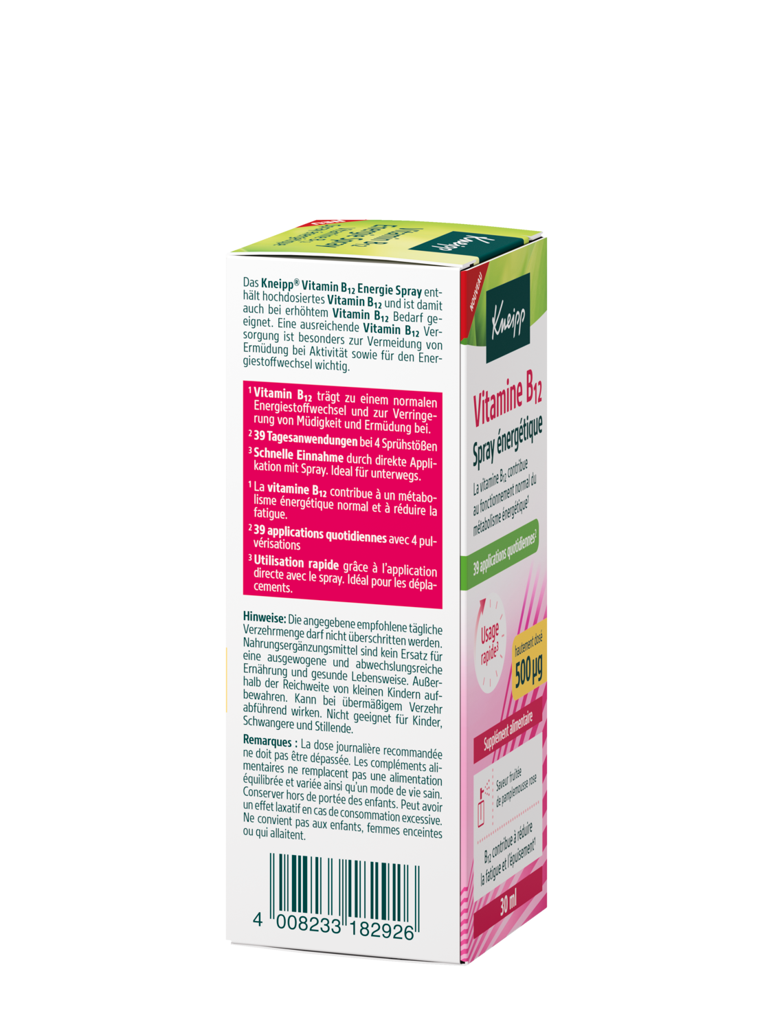 Vitamin B12 Energie Spray - Linke Ansicht