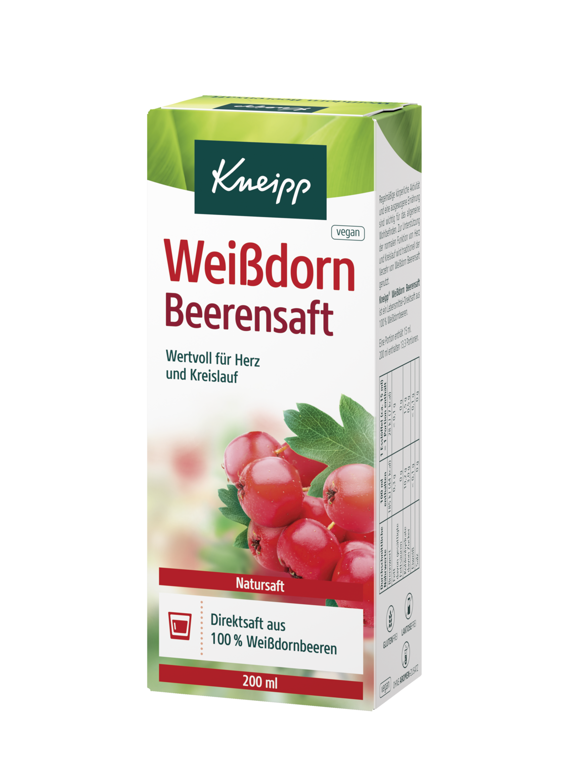 Kneipp Wei&szlig;dorn Beerensaft 200ml D - R&uuml;ckansicht