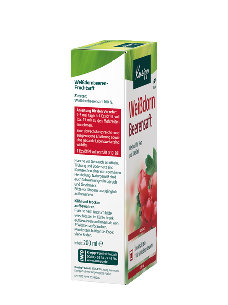 Weißdorn Beerensaft - Linke Ansicht