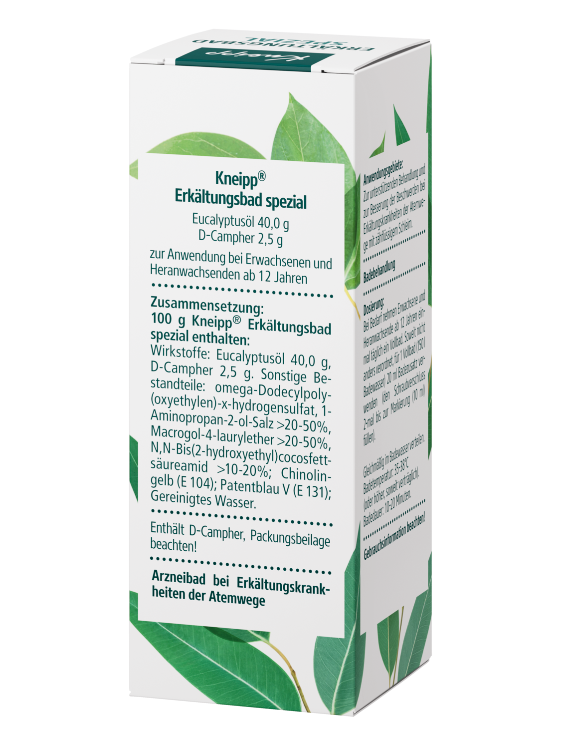 Kneipp Arzneibad Erk&auml;ltungsbad Spezial 100ml - R&uuml;ckansicht