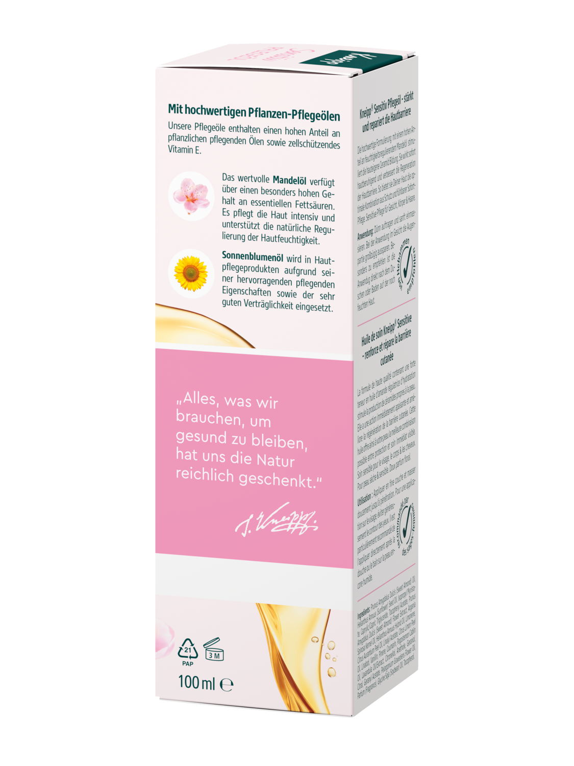 Kneipp Pflege&ouml;l Sensitiv 100ml - Linke Ansicht