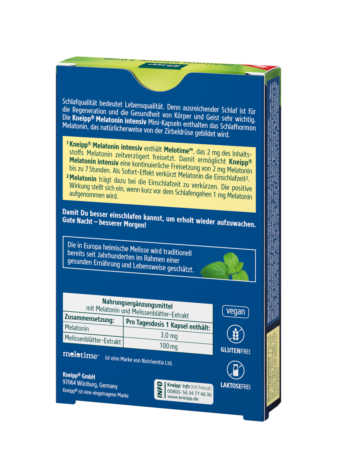 Kneipp Melatonin Intensiv 3mg 30ST - R&uuml;ckansicht