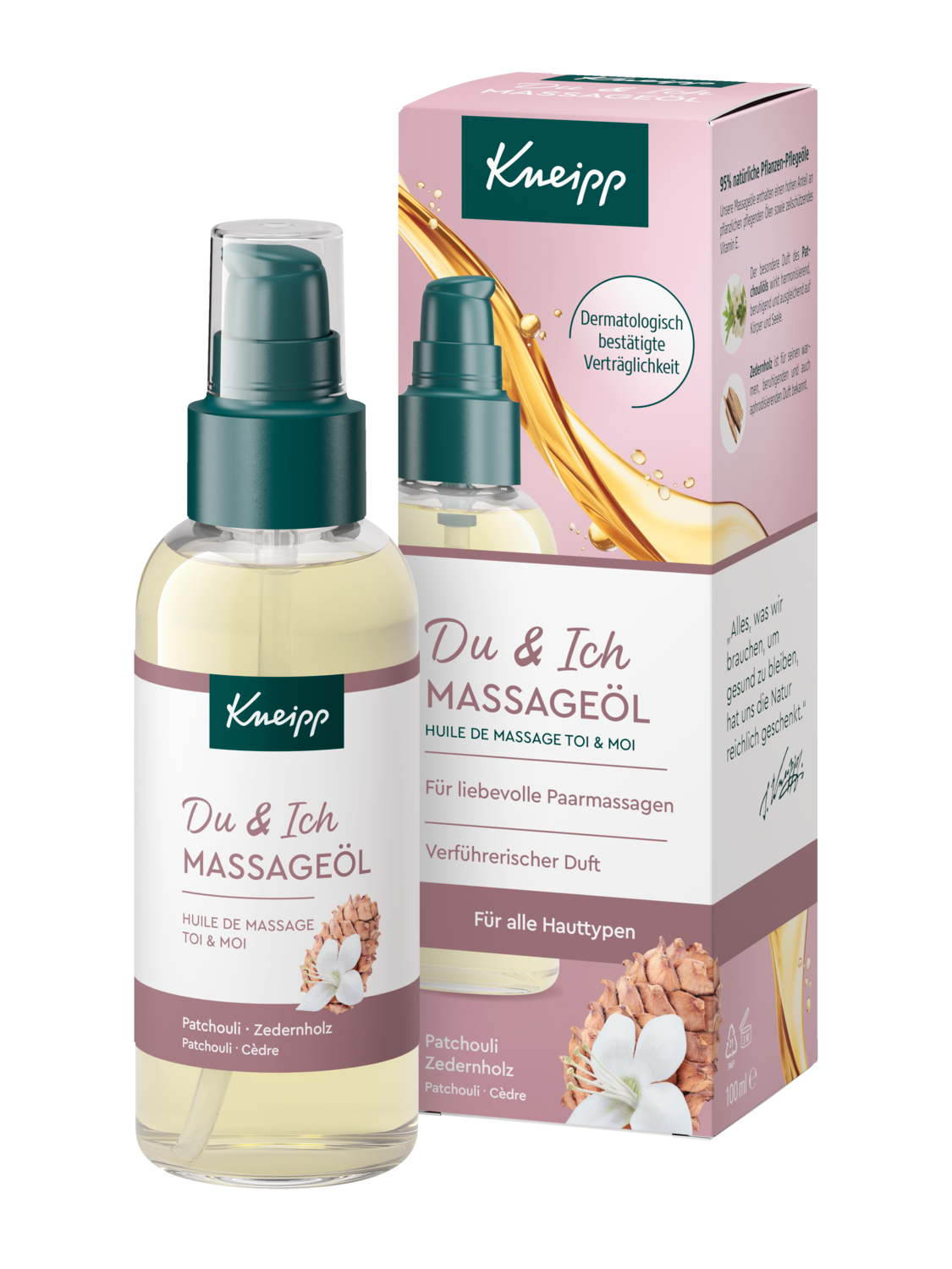 Kneipp Massage&ouml;l Du und Ich 100ml - Vorderansicht