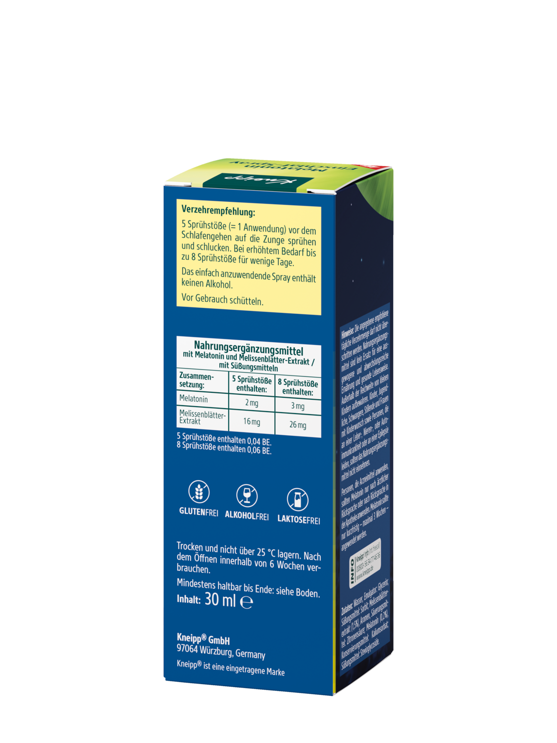 Melatonin Einschlaf-Spray - R&uuml;ckansicht