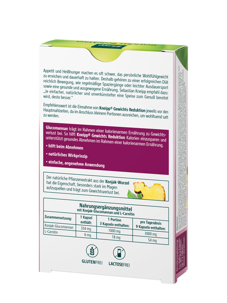 KNEIPP Gewichts Reduktion 40 Kapseln - Rückansicht