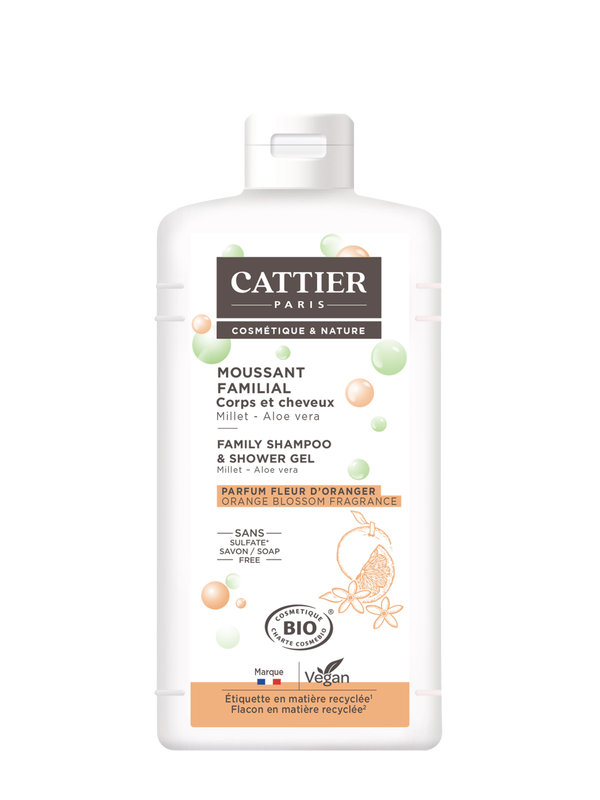 Cattier Moussant familial corps et cheveux Parfum fleur d'oranger