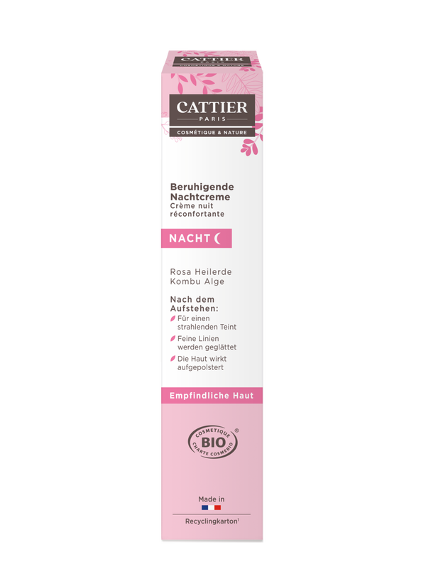 Cattier Beruhigende Nachtcreme - Rosa Heilerde