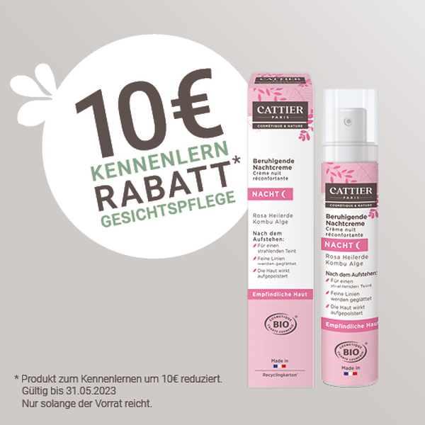 Cattier Beruhigende Nachtcreme - Rosa Heilerde