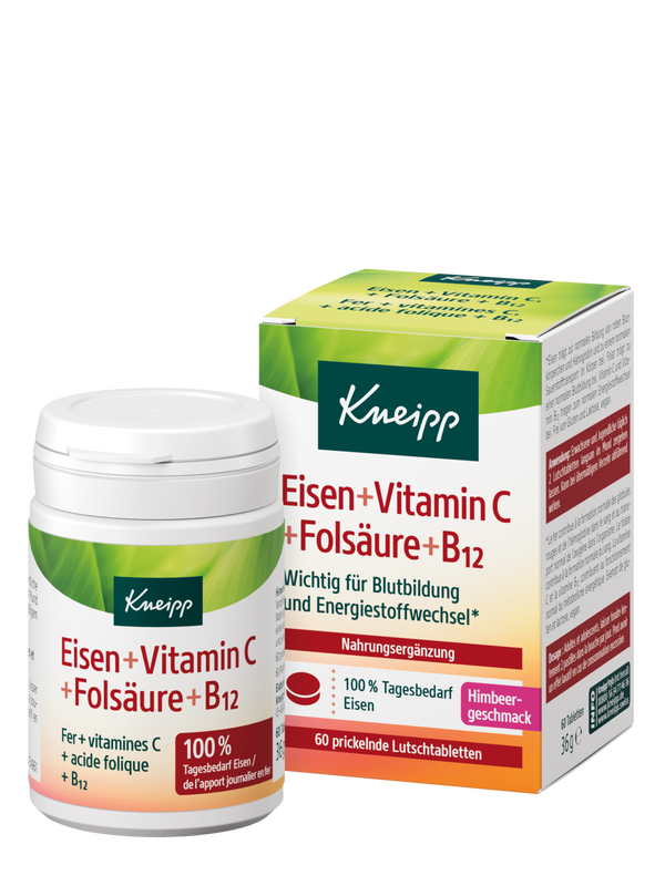 Eisen + Vitamin C, Folsäure & B12