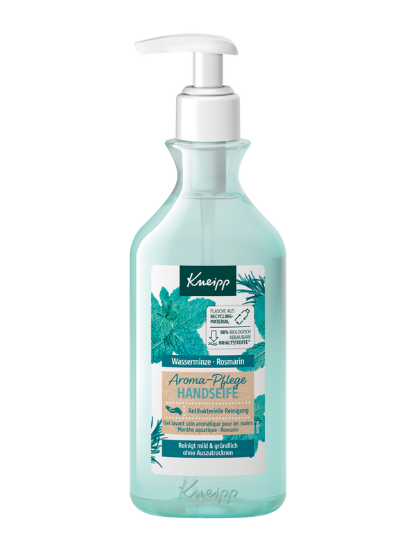 Gel lavant soin aromatique pour les mains menthe aquatique et romarin