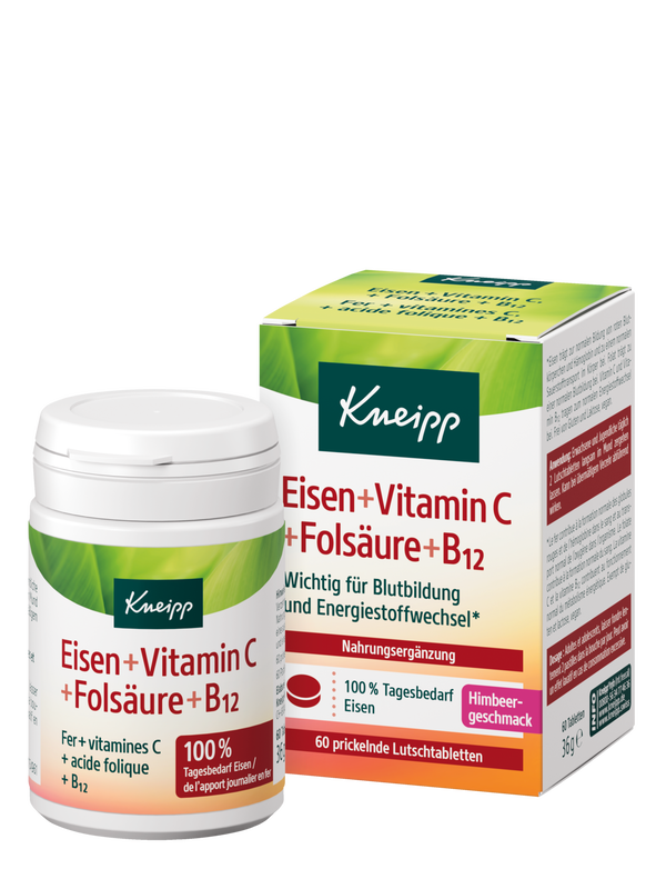 Eisen + Vitamin C, Folsäure & B12