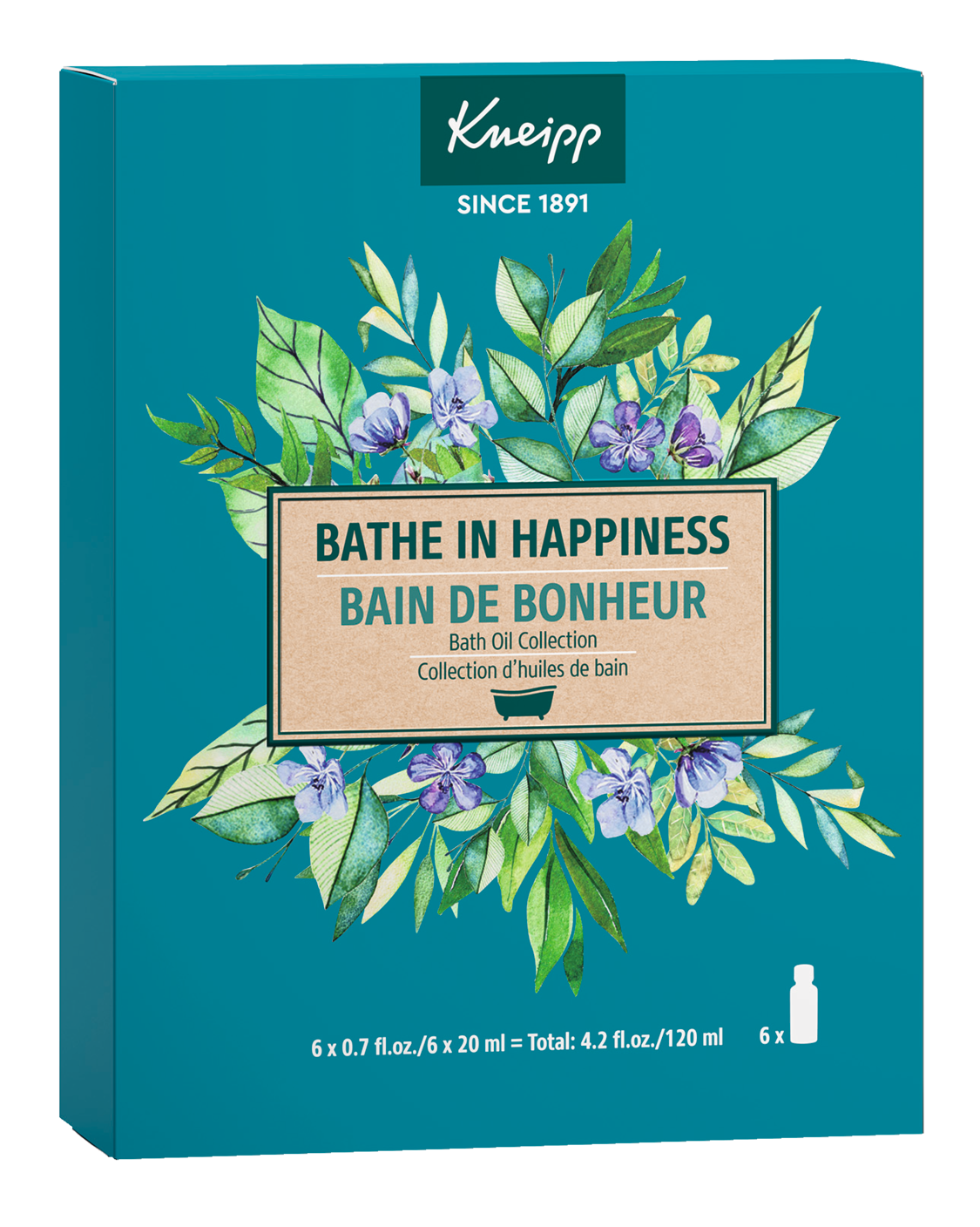 Bathe in Happiness 6-Piece Bath Oil Set - Front view