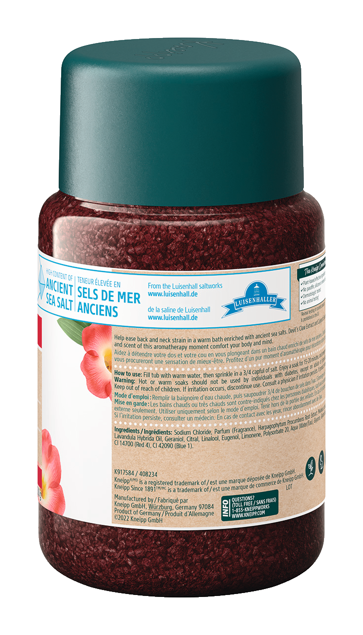 Back & Neck Devil's Claw Mineral Bath Salt  - Back view