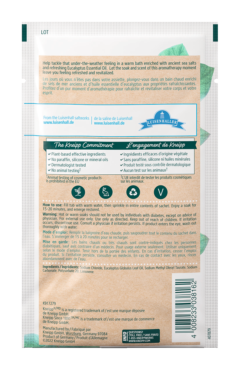 Under the Weather Eucalyptus Mineral Bath Salt Mini - Back view