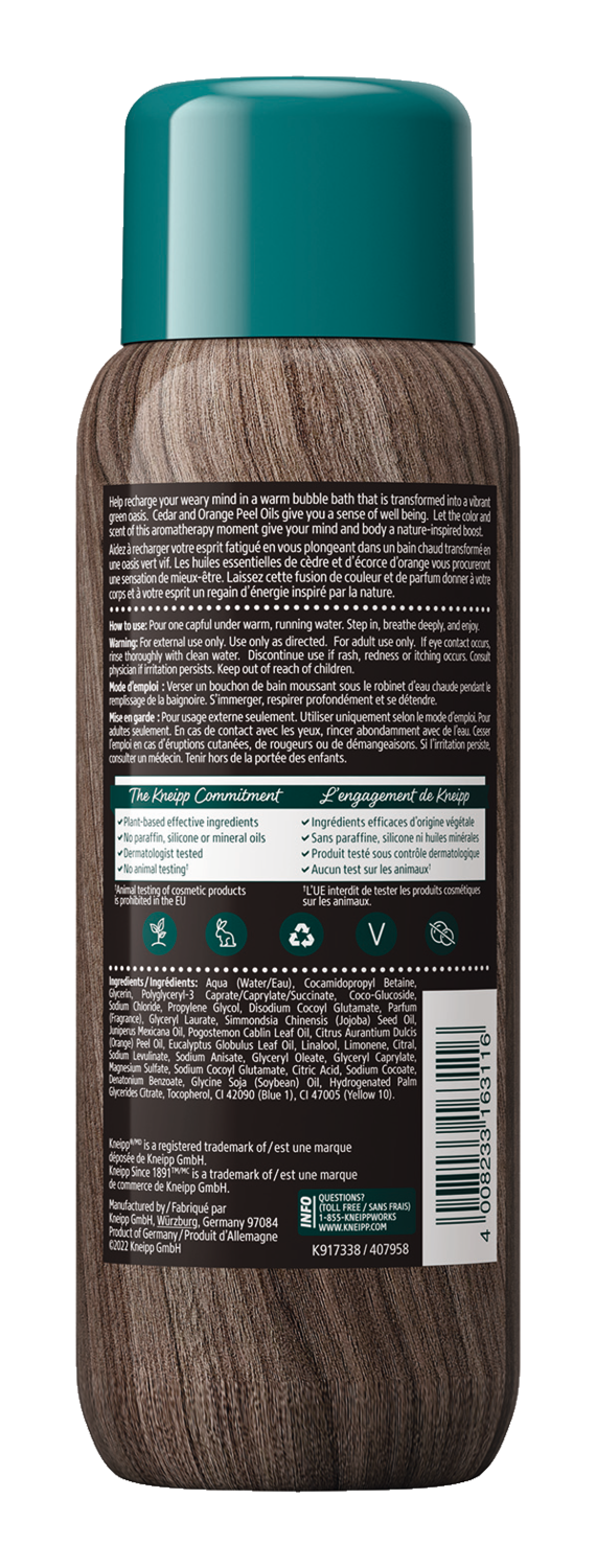 Cedarwood Bubble Bath  - Back view