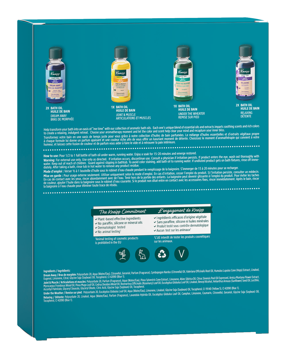 Bathe in Happiness 6-Piece Bath Oil Set - Back view