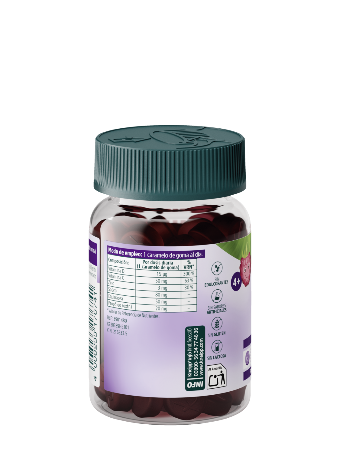 Gummies ni&ntilde;os inmunidad - Vista trasera