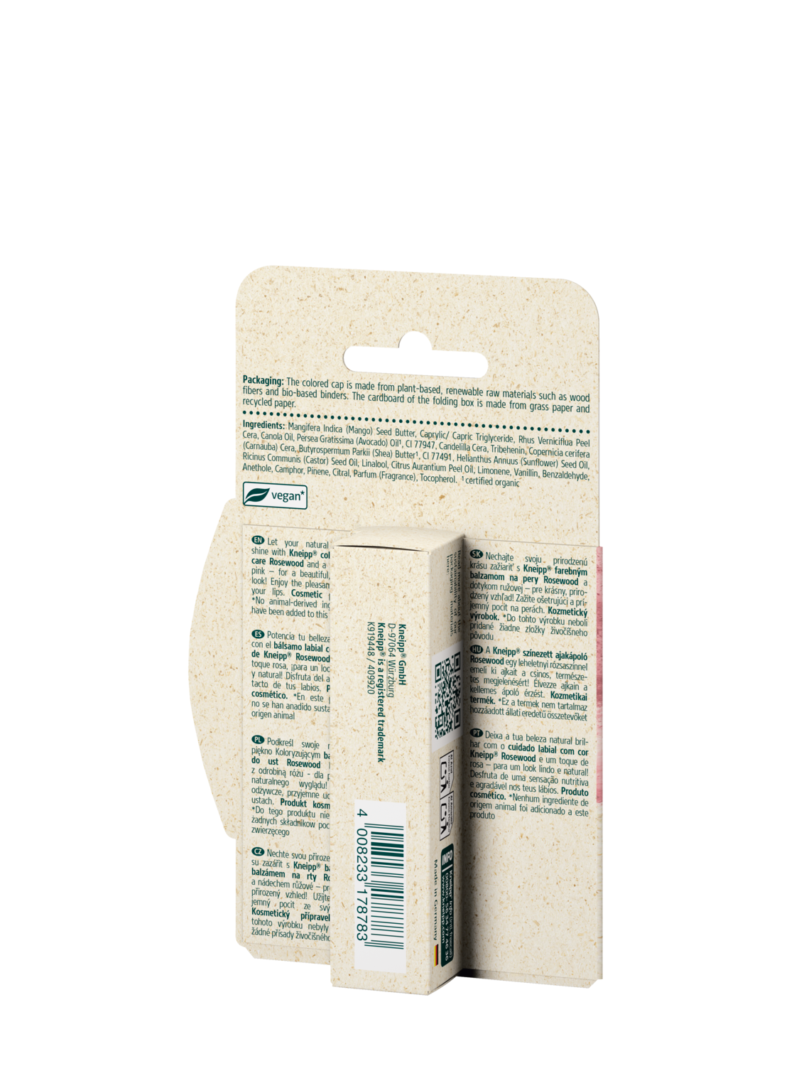 Kneipp Lip Care Natural ROSEWOOD - Vista trasera