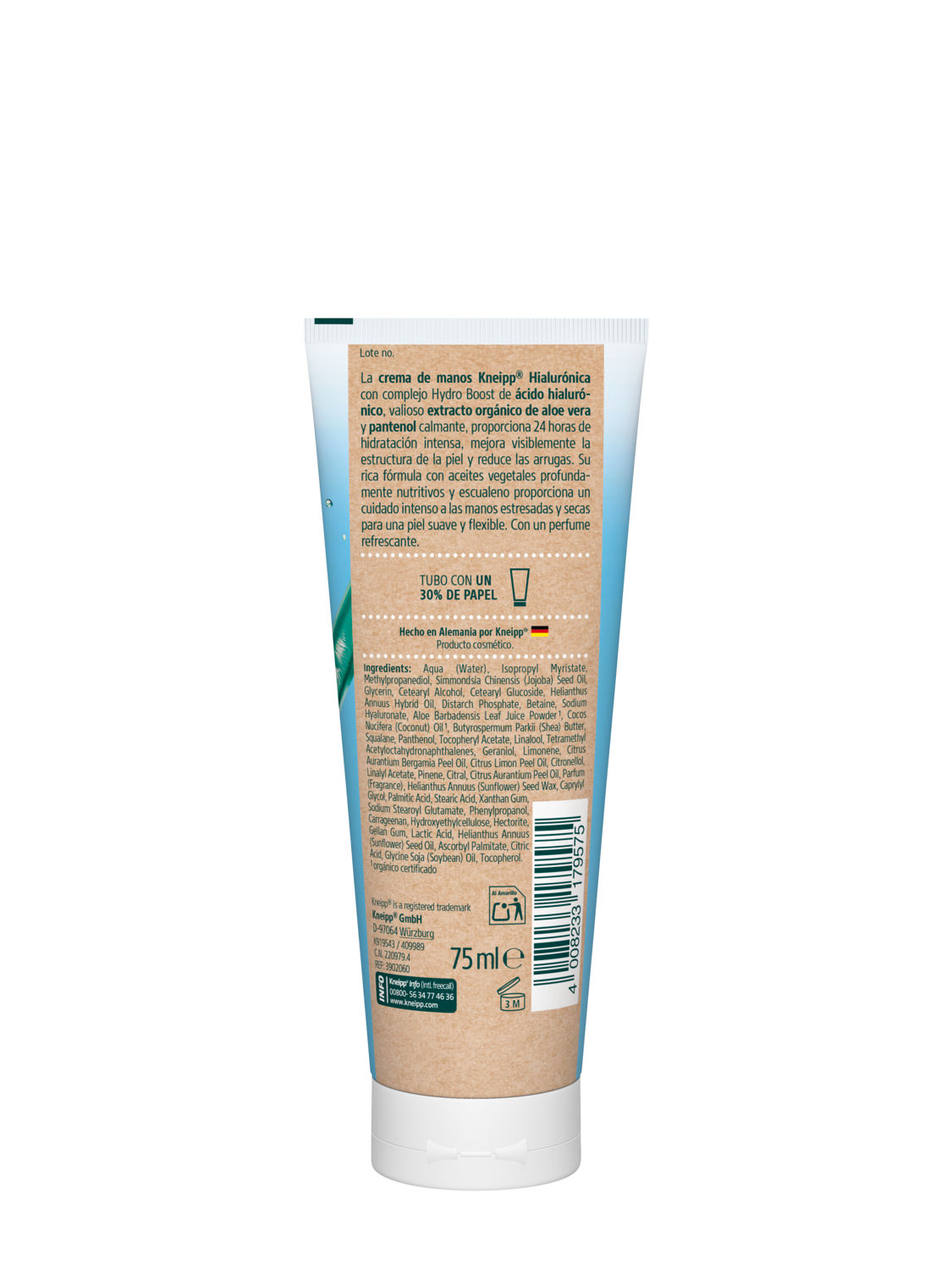 Kneipp Crema de manos hialur&oacute;nica - Vista trasera