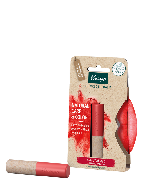 Bálsamo labial con color rojo