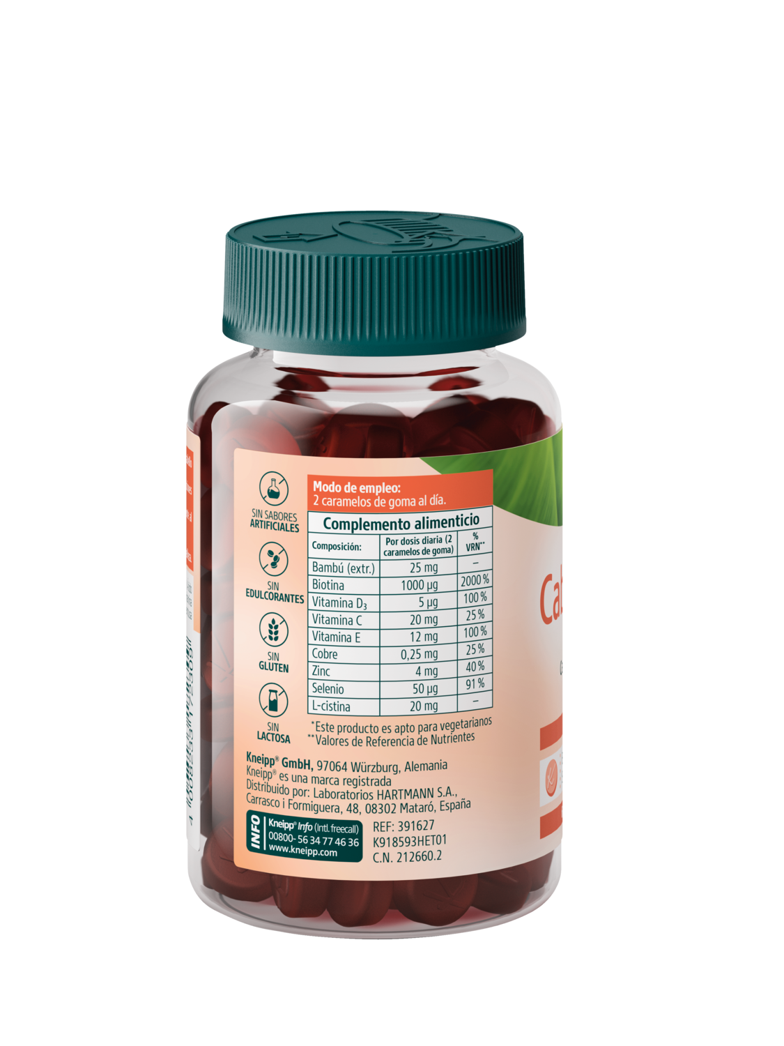 Cabello y U&ntilde;as Gummies - Vista trasera