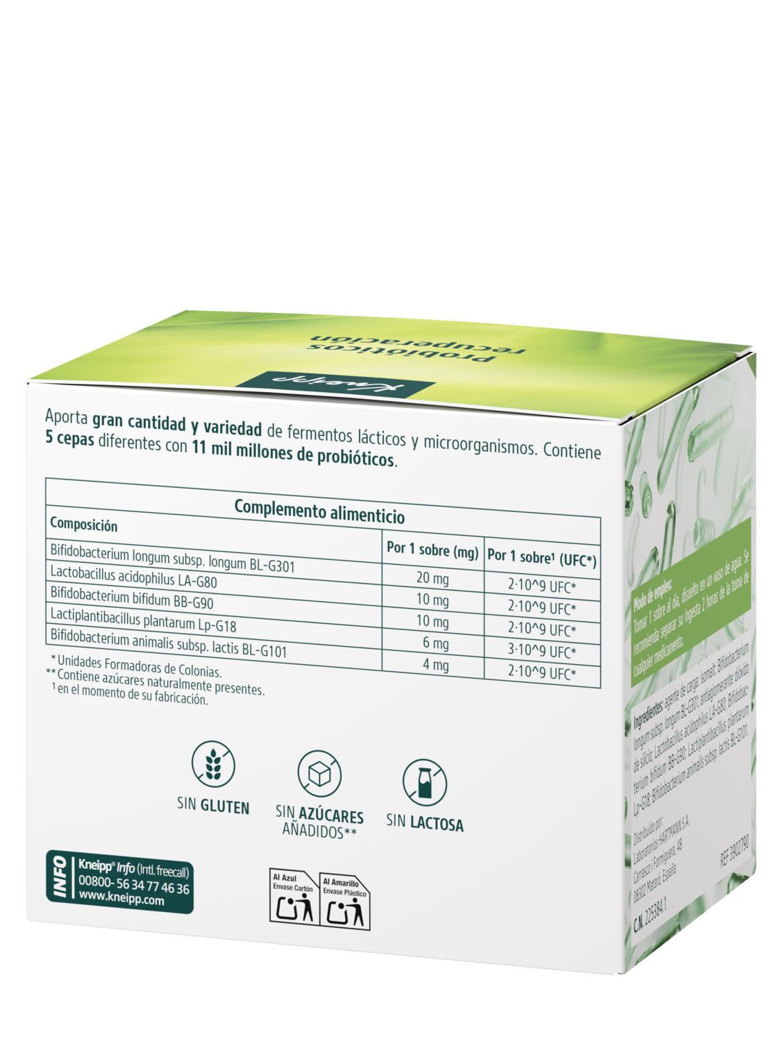 Kneipp Probi&oacute;ticos Recuperaci&oacute;n - Vista trasera