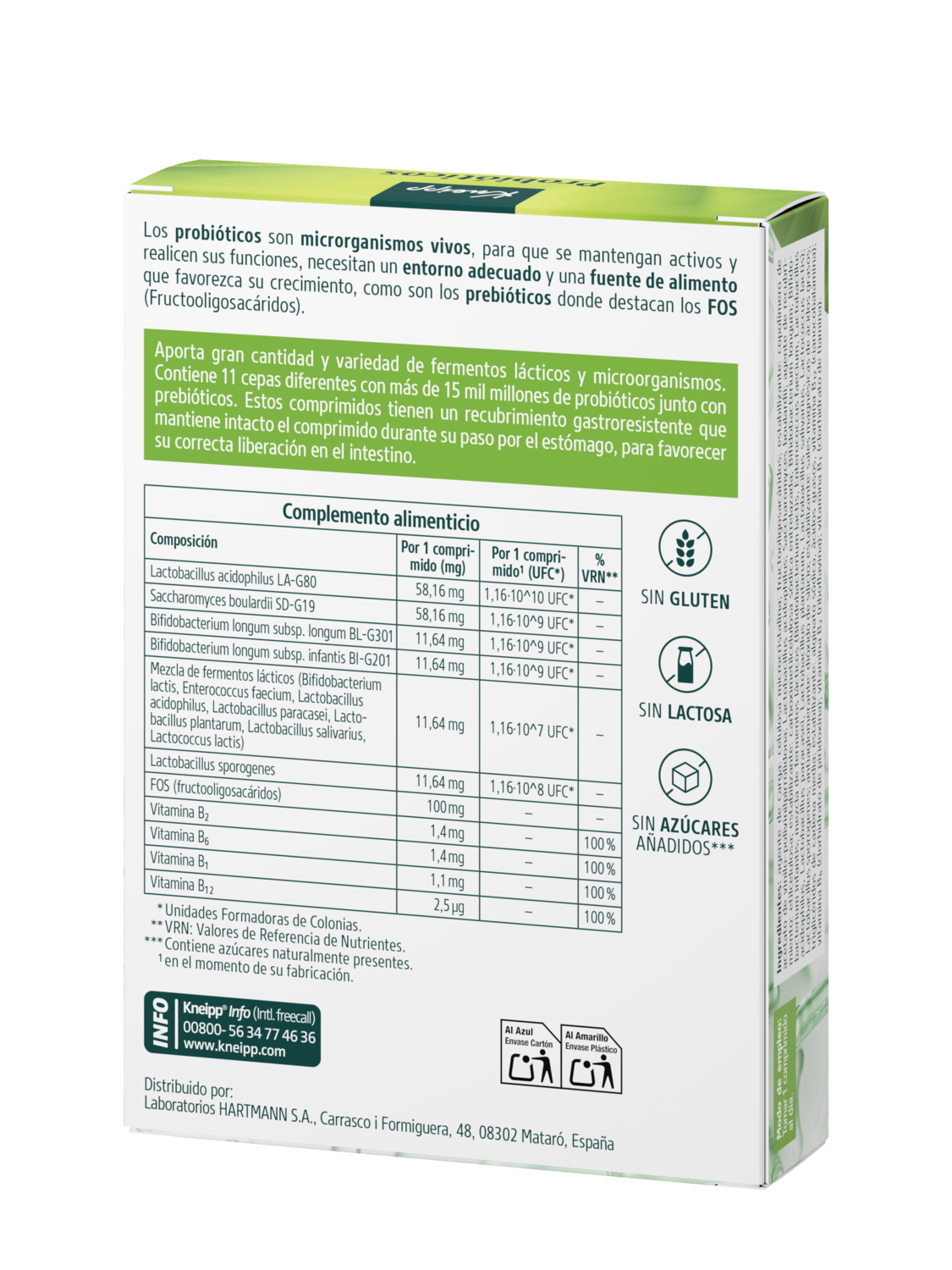 Kneipp Probi&oacute;ticos - Vista trasera