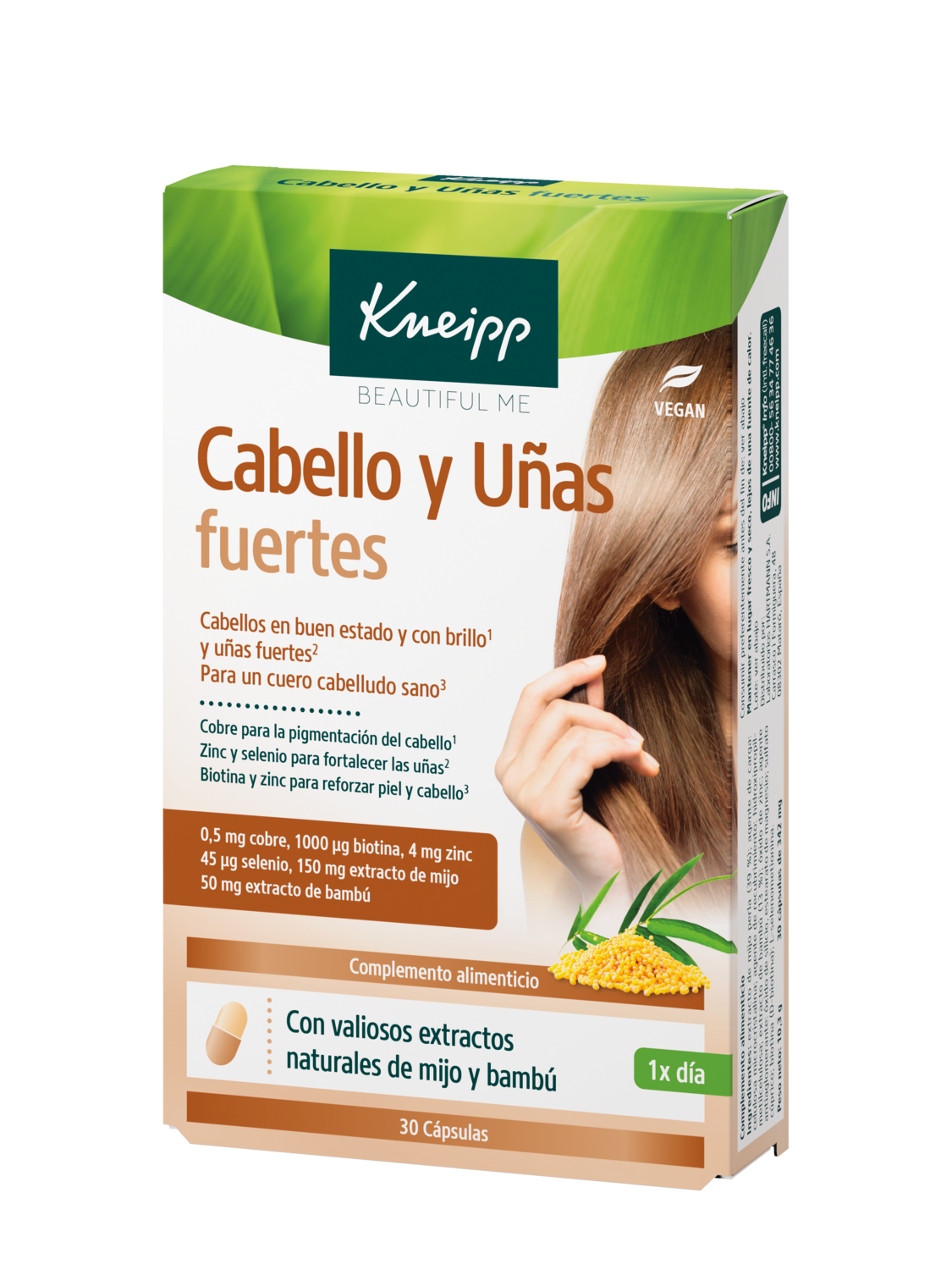 Cabello y U&ntilde;as Fuertes 30u - Vista frontal