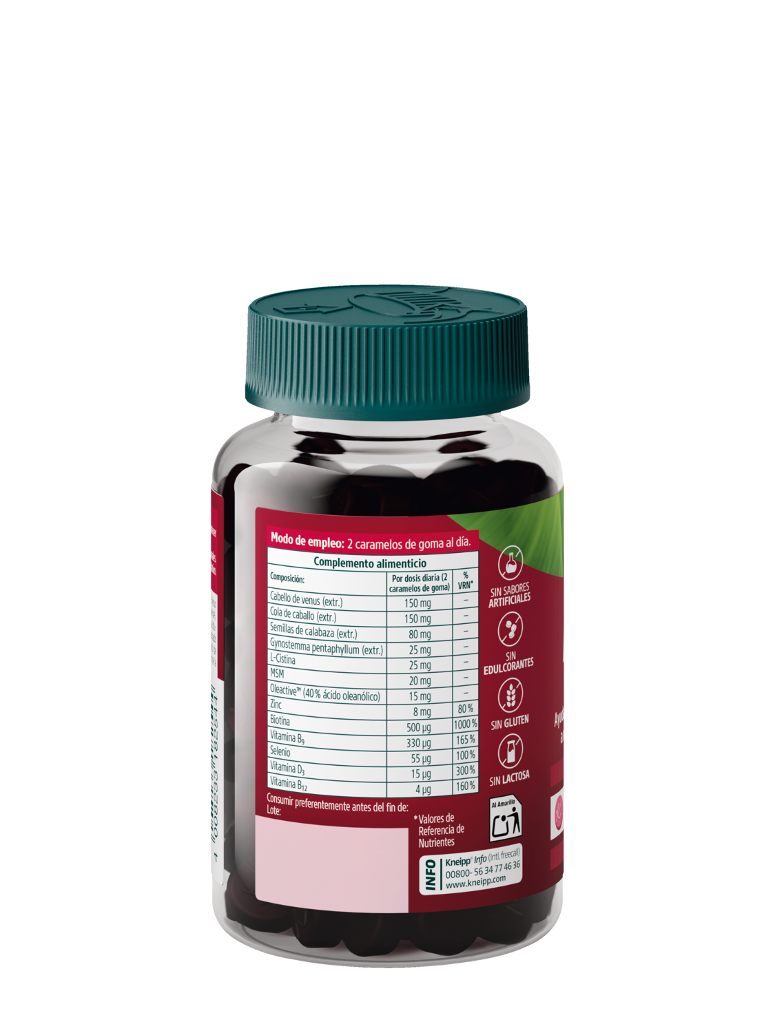 Antica&iacute;da Gummies - Vista trasera