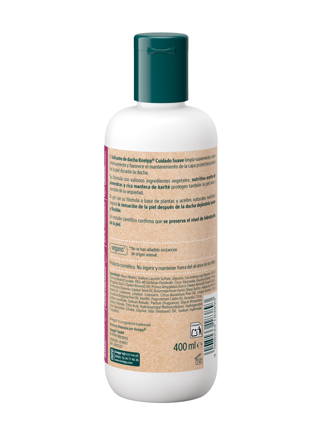 Gel de ducha Cuidado Suave 400 ml - Vista trasera