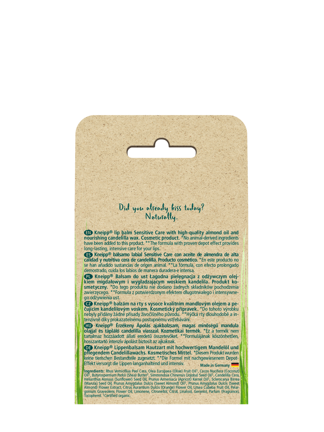 B&aacute;lsamo labial Sensitive Care - Vista trasera