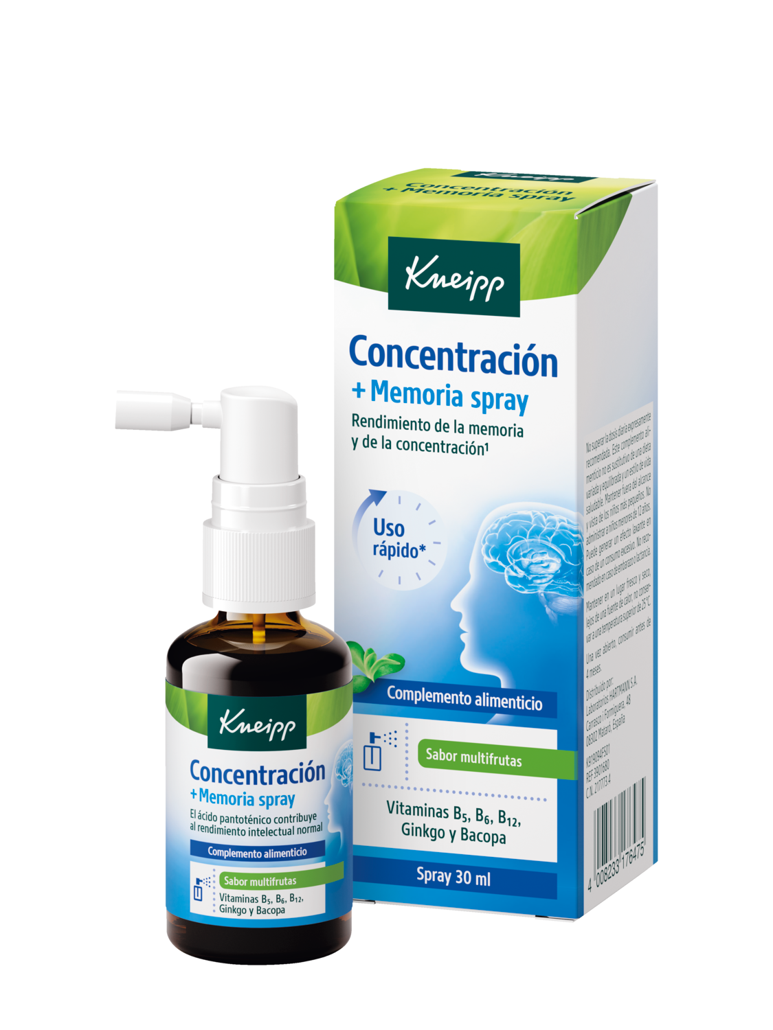 Kneipp&reg; Concentraci&oacute;n + Memoria Spray 30ml - Vista frontal