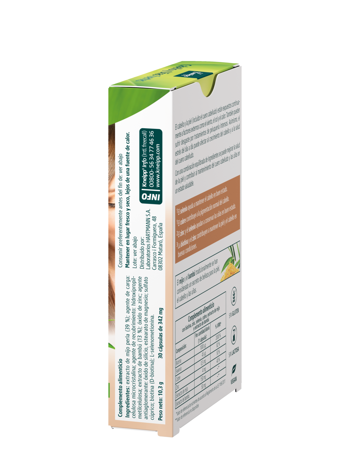 Cabello y U&ntilde;as Fuertes 30u - Vista izquierda