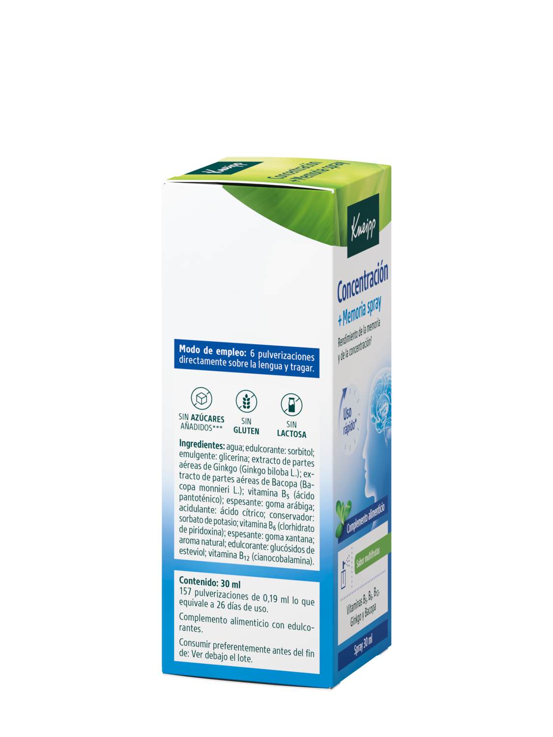 Kneipp&reg; Concentraci&oacute;n + Memoria Spray 30ml - Vista derecha