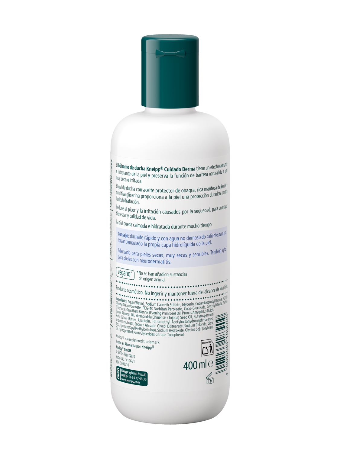 Gel de ducha Cuidado Derma 400 ml - Vista trasera