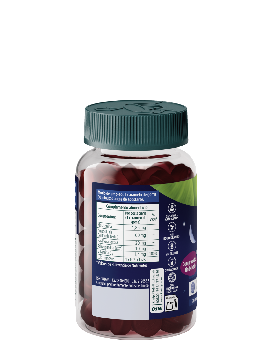 Gummies Sue&ntilde;o con probi&oacute;tico - Vista trasera