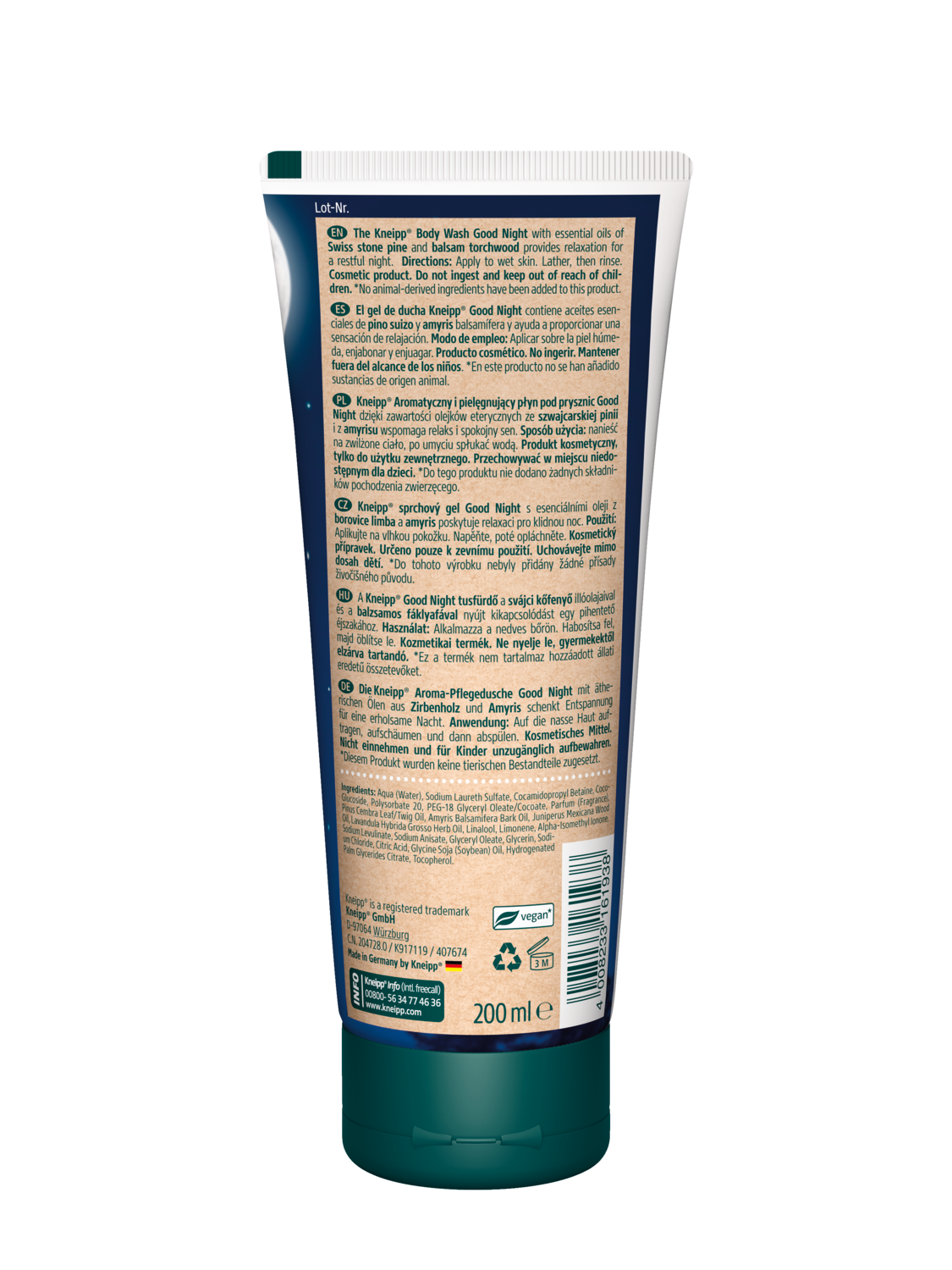 Gel de ducha Good Night - Vista trasera