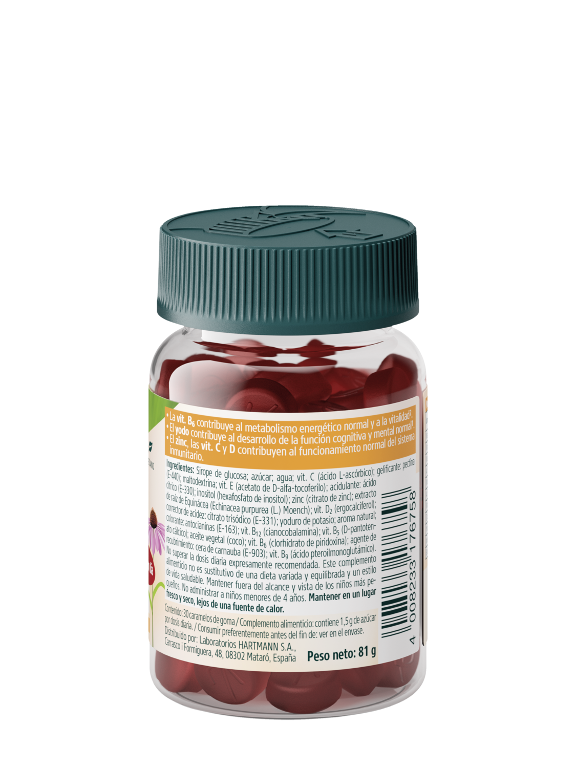 Gummies ni&ntilde;os multivitaminas - Vista derecha