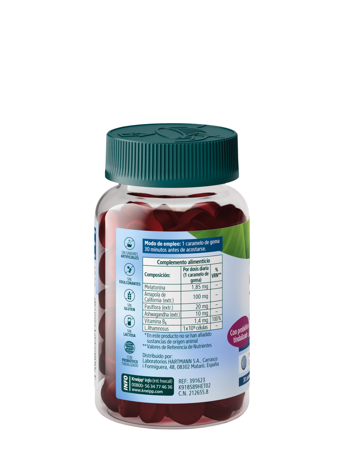 Gummies Sue&ntilde;o con probi&oacute;tico - Vista trasera