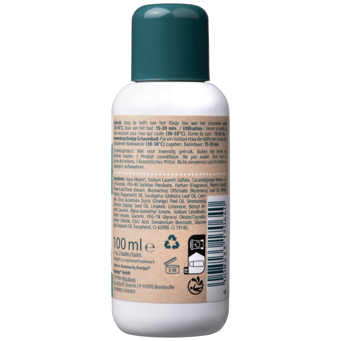 Mini bain moussant Goodbye Stress - Vue de dos